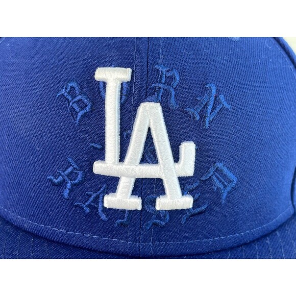 Los Angeles Dodgers Born x Raised New Era 59Fifty Fitted Cap Hat Blue 7 1/4 - Picture 3 of 11